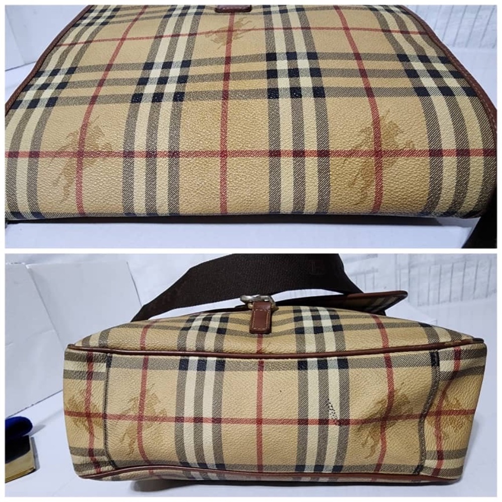 Burberry Beige Black Red Check Crossbody Bag - Picture 12 of 16